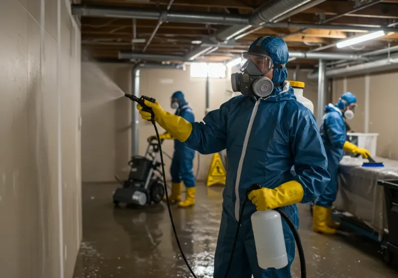 Basement Sanitization and Antimicrobial Treatment process in Mitchell County, NC