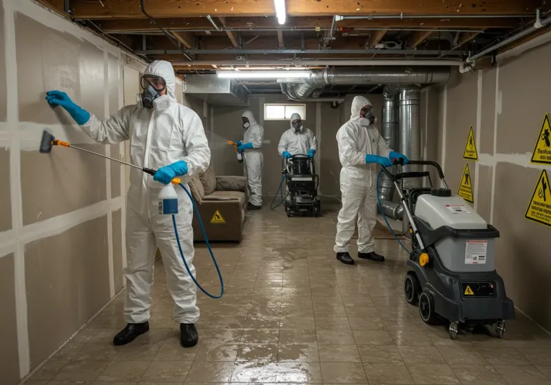 Basement Moisture Removal and Structural Drying process in Mitchell County, NC